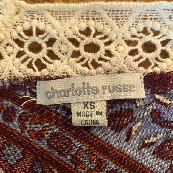 Boho Charolette Russe Size XS Women’s Romper with Crochet Neckline - Picture 4 of 6